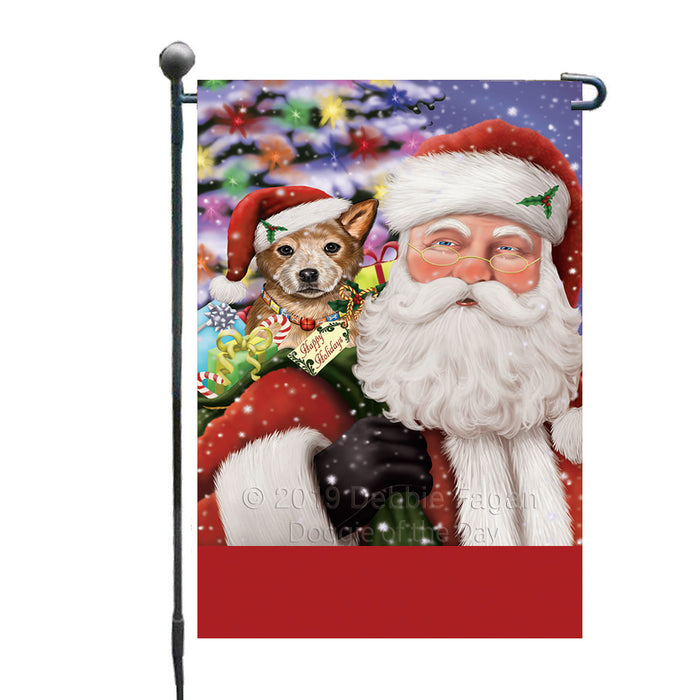 Personalized Santa Carrying Australian Cattle Dog and Christmas Presents Custom Garden Flag GFLG63700