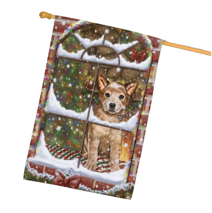Please come Home for Christmas Australian Cattle Dog House Flag Outdoor Decorative Double Sided Pet Portrait Weather Resistant Premium Quality Animal Printed Home Decorative Flags 100% Polyester FLG67968