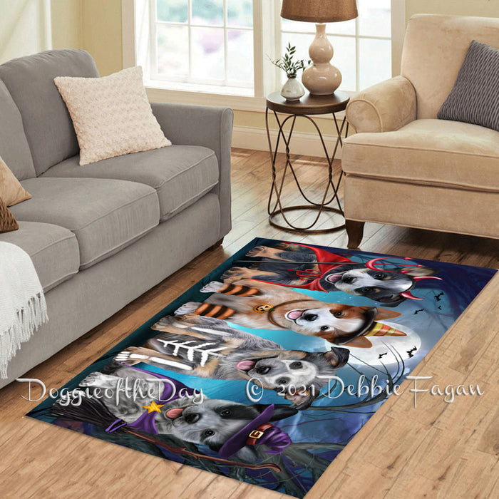 Happy Halloween Trick or Treat Australian Cattle Dog Polyester Living Room Carpet Area Rug ARUG66110