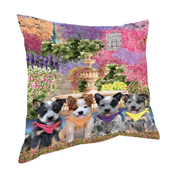 Australian Cattle Throw Pillow: Explore a Variety of Designs, Cushion Pillows for Sofa Couch Bed, Personalized, Custom, Dog Lover's Gifts