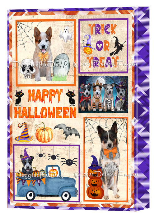 Happy Halloween Trick or Treat Australian Cattle Dog Canvas Wall Art Decor - Premium Quality Canvas Wall Art for Living Room Bedroom Home Office Decor Ready to Hang CVS150173
