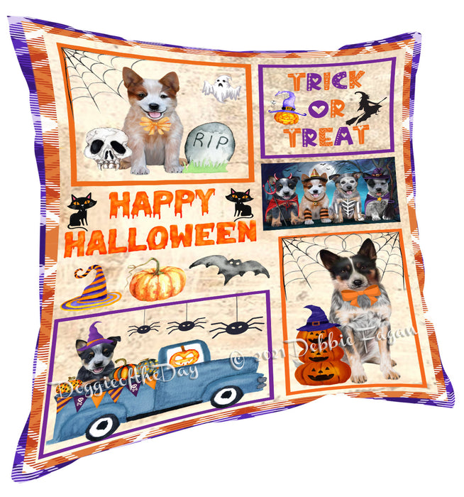 Happy Halloween Trick or Treat Australian Cattle Dog Pillow with Top Quality High-Resolution Images - Ultra Soft Pet Pillows for Sleeping - Reversible & Comfort - Ideal Gift for Dog Lover - Cushion for Sofa Couch Bed - 100% Polyester, PILA88141