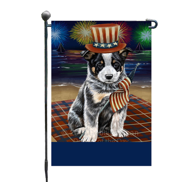 Personalized 4th of July Firework Australian Cattle Dog Custom Garden Flags GFLG-DOTD-A57744
