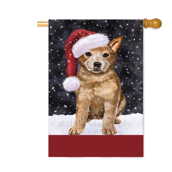 Personalized Let It Snow Happy Holidays Australian Cattle Dog Custom House Flag FLG-DOTD-A62287