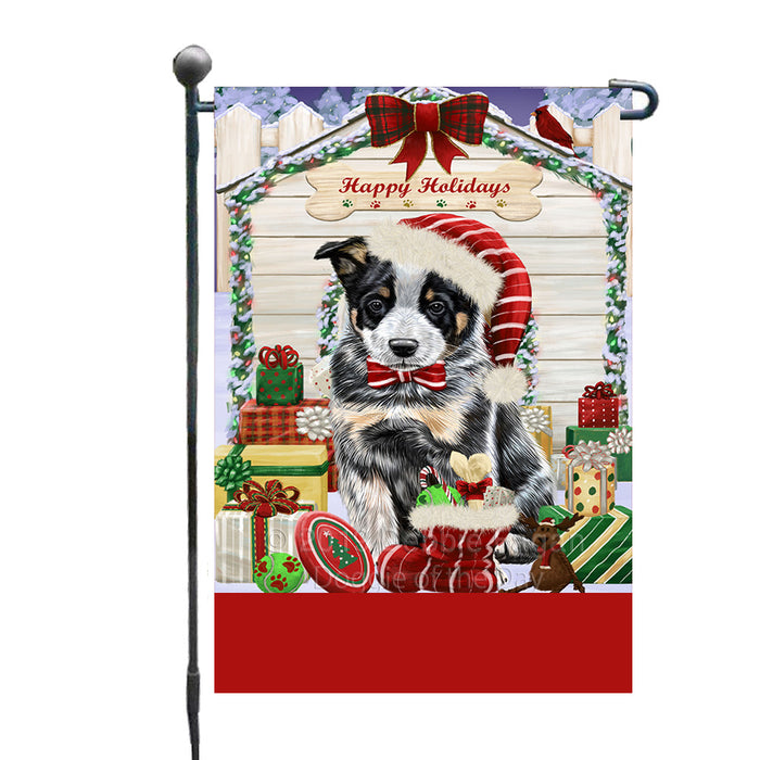 Personalized Happy Holidays Christmas Australian Cattle Dog House with Presents Custom Garden Flags GFLG-DOTD-A59264