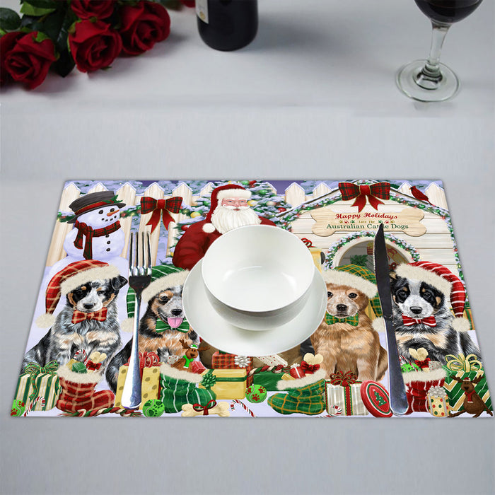 Happy Holidays Christmas Australian Cattle Dogs House Gathering Placemat