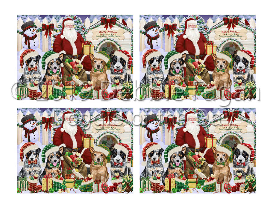 Happy Holidays Christmas Australian Cattle Dogs House Gathering Placemat