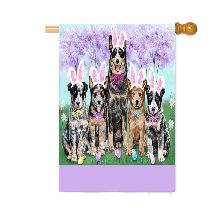 Personalized Easter Holiday Australian Cattle Dogs Custom House Flag FLG-DOTD-A58780