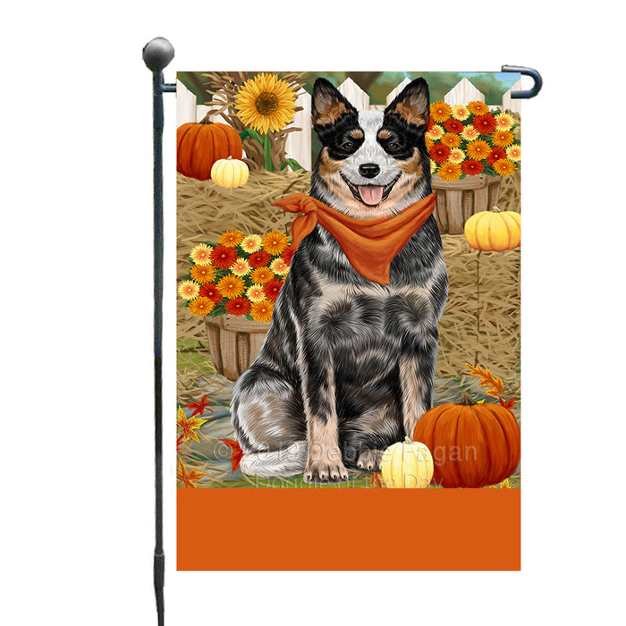 Personalized Fall Autumn Greeting Australian Cattle Dog with Pumpkins Custom Garden Flags GFLG-DOTD-A61771