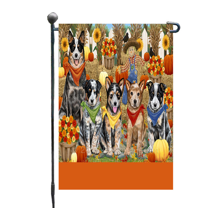Personalized Fall Festive Gathering Australian Cattle Dogs with Pumpkins Custom Garden Flags GFLG-DOTD-A61772