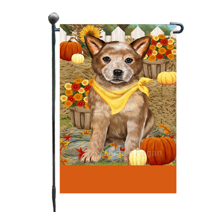 Personalized Fall Autumn Greeting Australian Cattle Dog with Pumpkins Custom Garden Flags GFLG-DOTD-A61773