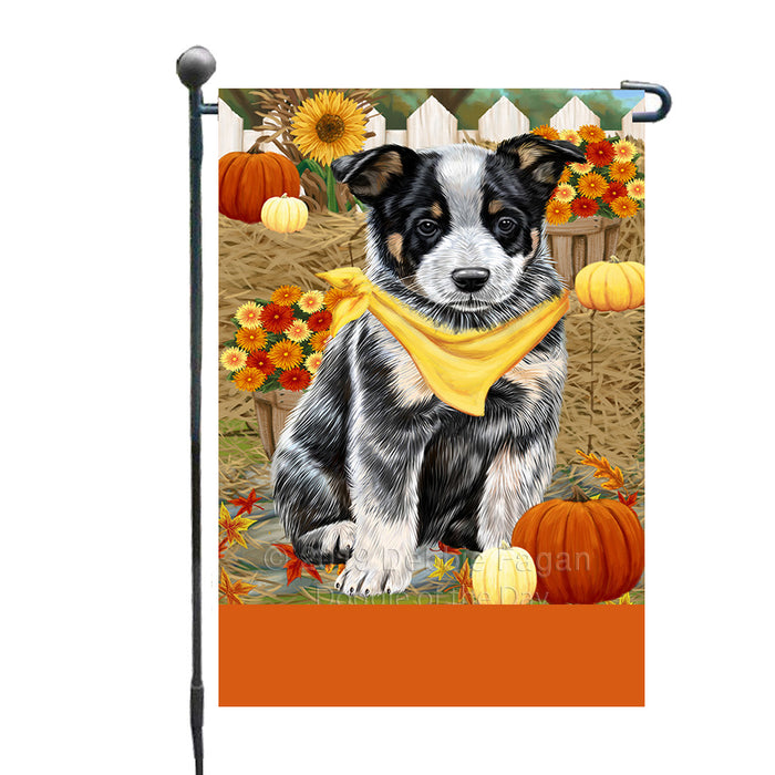 Personalized Fall Autumn Greeting Australian Cattle Dog with Pumpkins Custom Garden Flags GFLG-DOTD-A61774