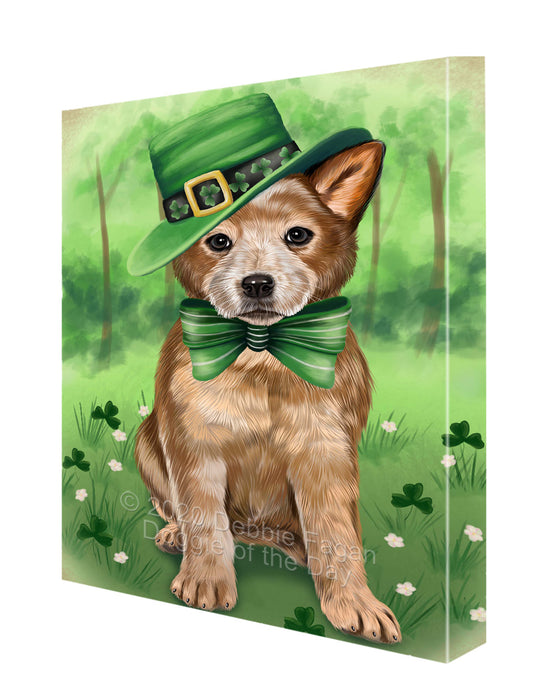 St. Patrick's Day Australian Cattle Dog Canvas Wall Art - Premium Quality Ready to Hang Room Decor Wall Art Canvas - Unique Animal Printed Digital Painting for Decoration CVS700