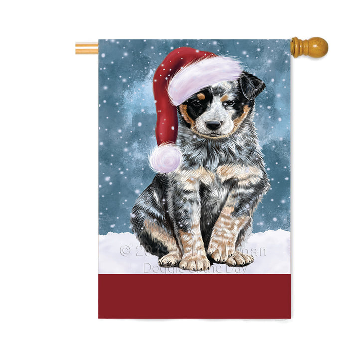 Personalized Let It Snow Happy Holidays Australian Cattle Dog Custom House Flag FLG-DOTD-A62288