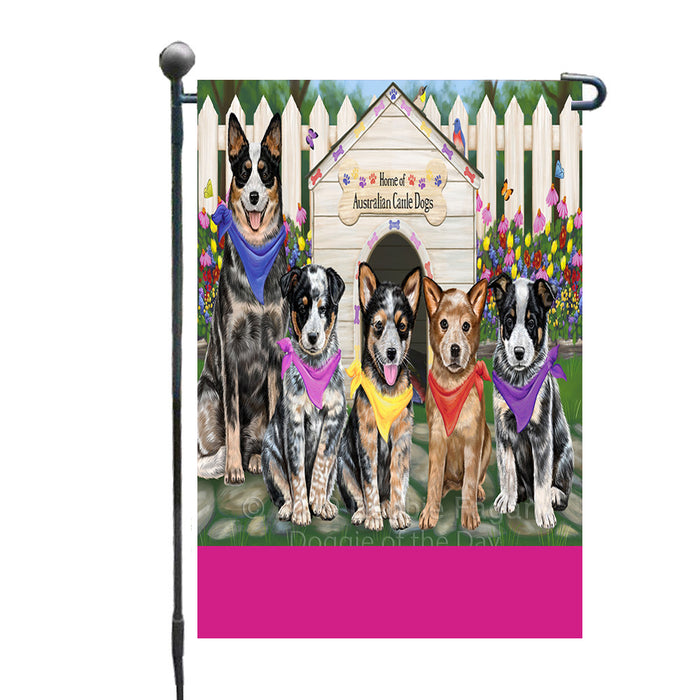 Personalized Spring Dog House Australian Cattle Dogs Custom Garden Flags GFLG-DOTD-A62715