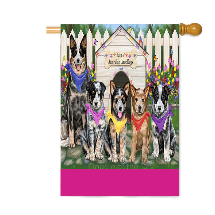 Personalized Spring Dog House Australian Cattle Dogs Custom House Flag FLG-DOTD-A62771