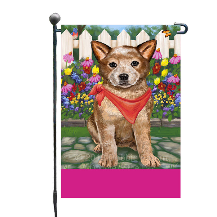 Personalized Spring Floral Australian Cattle Dog Custom Garden Flags GFLG-DOTD-A62716