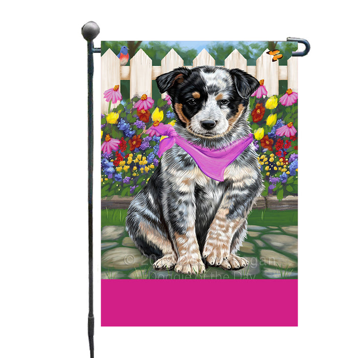 Personalized Spring Floral Australian Cattle Dog Custom Garden Flags GFLG-DOTD-A62717