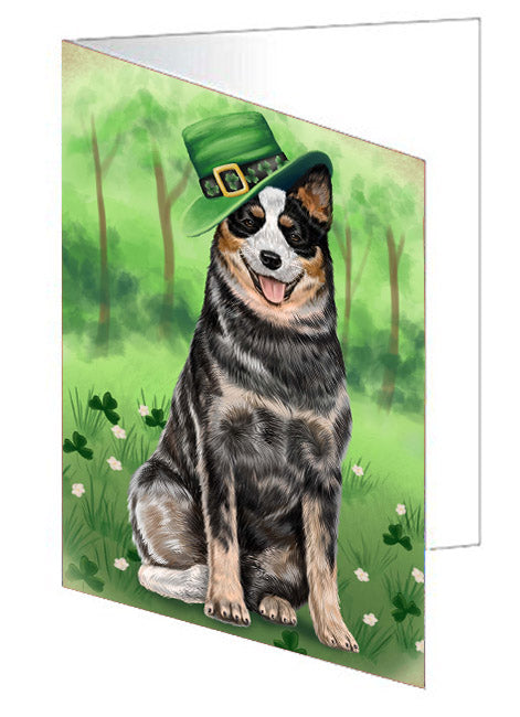 St. Patrick's Day Australian Cattle Dog Handmade Artwork Assorted Pets Greeting Cards and Note Cards with Envelopes for All Occasions and Holiday Seasons