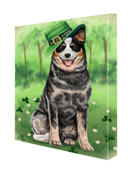 St. Patrick's Day Australian Cattle Dog Canvas Wall Art - Premium Quality Ready to Hang Room Decor Wall Art Canvas - Unique Animal Printed Digital Painting for Decoration CVS701