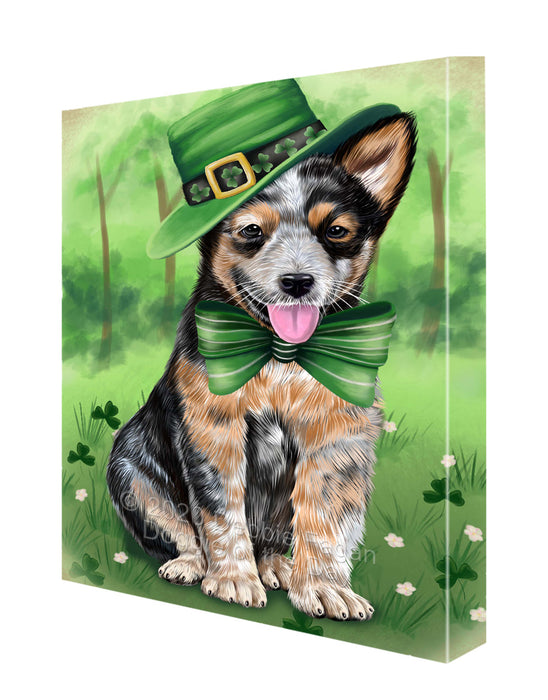 St. Patrick's Day Australian Cattle Dog Canvas Wall Art - Premium Quality Ready to Hang Room Decor Wall Art Canvas - Unique Animal Printed Digital Painting for Decoration CVS703
