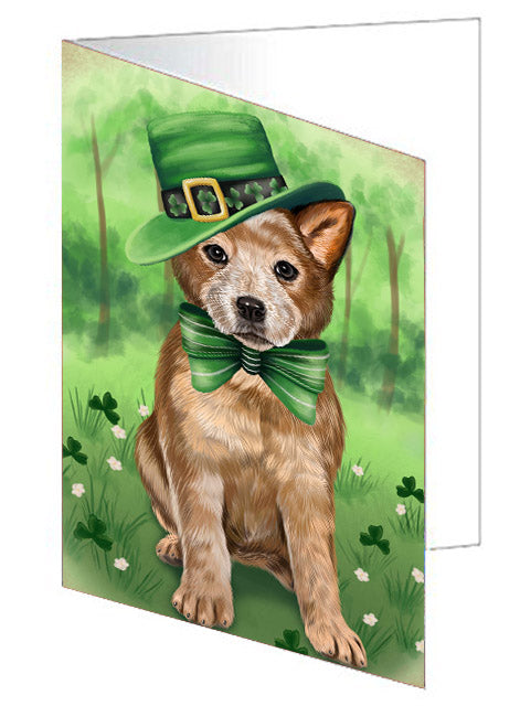 St. Patrick's Day Australian Cattle Dog Handmade Artwork Assorted Pets Greeting Cards and Note Cards with Envelopes for All Occasions and Holiday Seasons