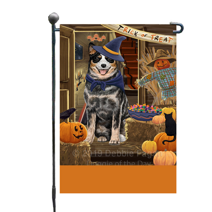 Personalized Enter at Own Risk Trick or Treat Halloween Australian Cattle Dog Custom Garden Flags GFLG-DOTD-A59428