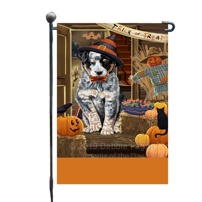 Personalized Enter at Own Risk Trick or Treat Halloween Australian Cattle Dog Custom Garden Flags GFLG-DOTD-A59431
