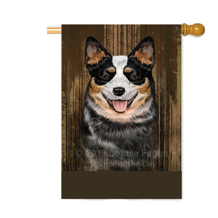 Personalized Rustic Australian Cattle Dog Custom House Flag FLG64482