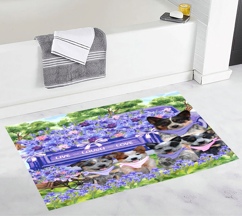 Australian Cattle Bath Mat: Non-Slip Bathroom Rug Mats, Custom, Explore a Variety of Designs, Personalized, Gift for Pet and Dog Lovers