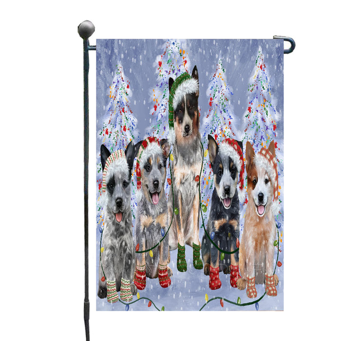Christmas Lights and Australian Cattle Dog Garden Flags- Outdoor Double Sided Garden Yard Porch Lawn Spring Decorative Vertical Home Flags 12 1/2"w x 18"h