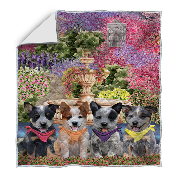 Australian Dogtle Bed Quilt, Explore a Variety of Designs, Personalized, Custom, Bedding Coverlet Quilted, Pet and Dog Lovers Gift