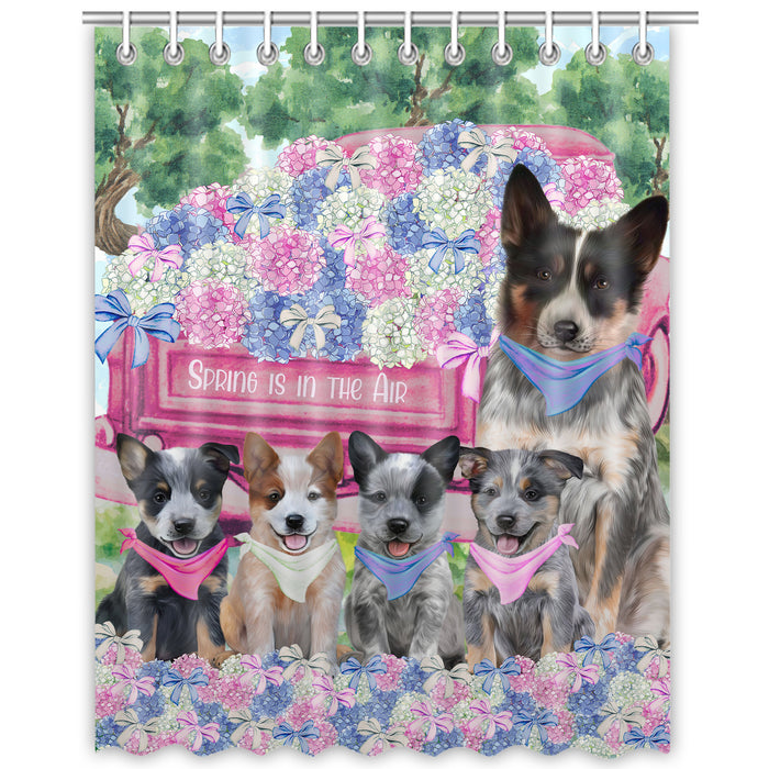 Australian Cattle Shower Curtain: Explore a Variety of Designs, Personalized, Custom, Waterproof Bathtub Curtains for Bathroom Decor with Hooks, Pet Gift for Dog Lovers