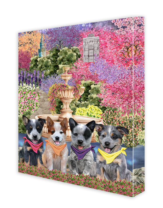 Australian Cattle Dogs Wall Art Canvas, Explore a Variety of Designs, Custom Digital Painting, Personalized, Ready to Hang Room Decor, Pet Gift for Cat Lovers