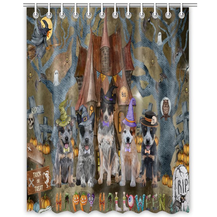 Australian Cattle Shower Curtain: Explore a Variety of Designs, Halloween Bathtub Curtains for Bathroom with Hooks, Personalized, Custom, Gift for Pet and Dog Lovers