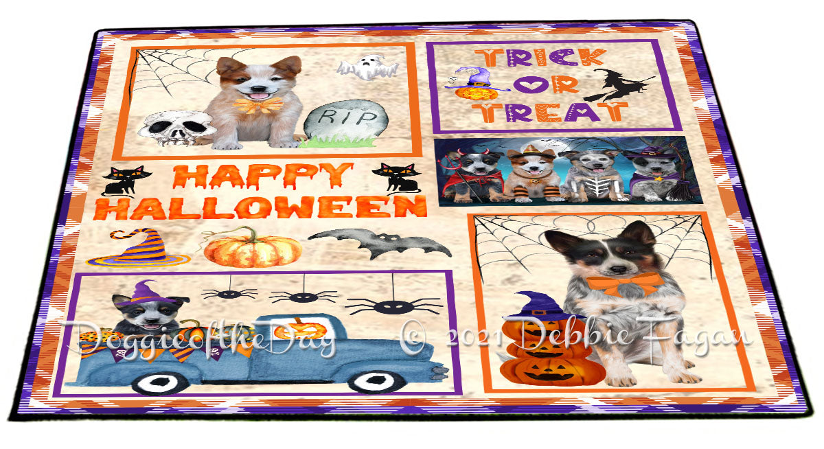 Happy Halloween Trick or Treat Australian Cattle Dog Indoor/Outdoor Welcome Floormat - Premium Quality Washable Anti-Slip Doormat Rug FLMS57982
