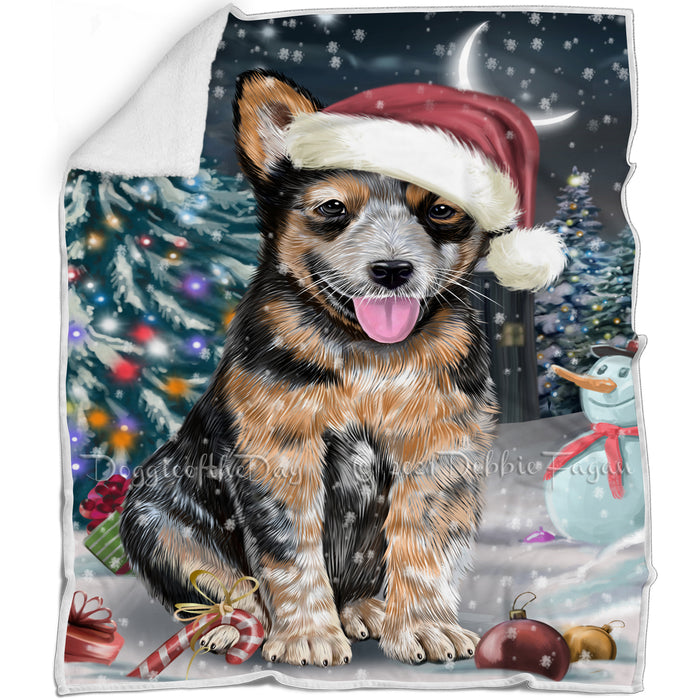 Have a Holly Jolly Christmas Australian Cattle Dog in Holiday Background Blanket D045