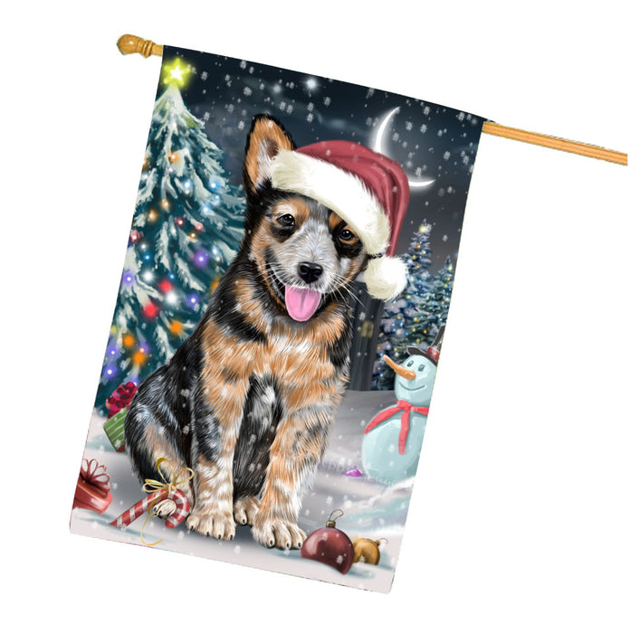 Have a Holly Jolly Christmas Australian Cattle Dog House Flag Outdoor Decorative Double Sided Pet Portrait Weather Resistant Premium Quality Animal Printed Home Decorative Flags 100% Polyester FLG67840