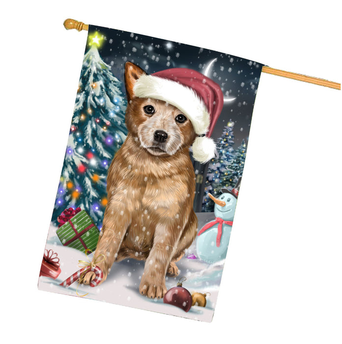 Have a Holly Jolly Christmas Australian Cattle Dog House Flag Outdoor Decorative Double Sided Pet Portrait Weather Resistant Premium Quality Animal Printed Home Decorative Flags 100% Polyester FLG67841