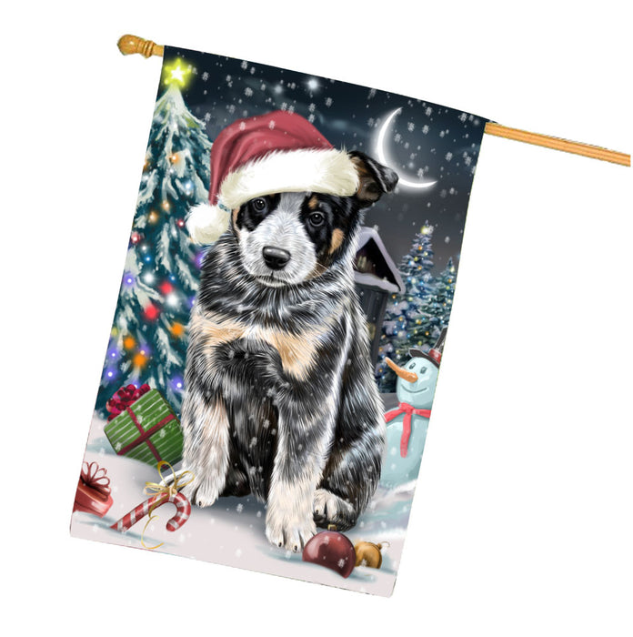 Have a Holly Jolly Christmas Australian Cattle Dog House Flag Outdoor Decorative Double Sided Pet Portrait Weather Resistant Premium Quality Animal Printed Home Decorative Flags 100% Polyester FLG67842