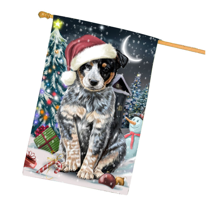 Have a Holly Jolly Christmas Australian Cattle Dog House Flag Outdoor Decorative Double Sided Pet Portrait Weather Resistant Premium Quality Animal Printed Home Decorative Flags 100% Polyester FLG67843