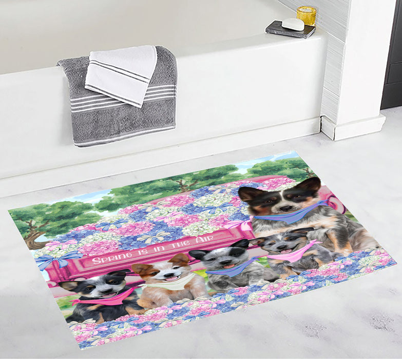 Australian Cattle Bath Mat: Explore a Variety of Designs, Custom, Personalized, Anti-Slip Bathroom Rug Mats, Gift for Dog and Pet Lovers