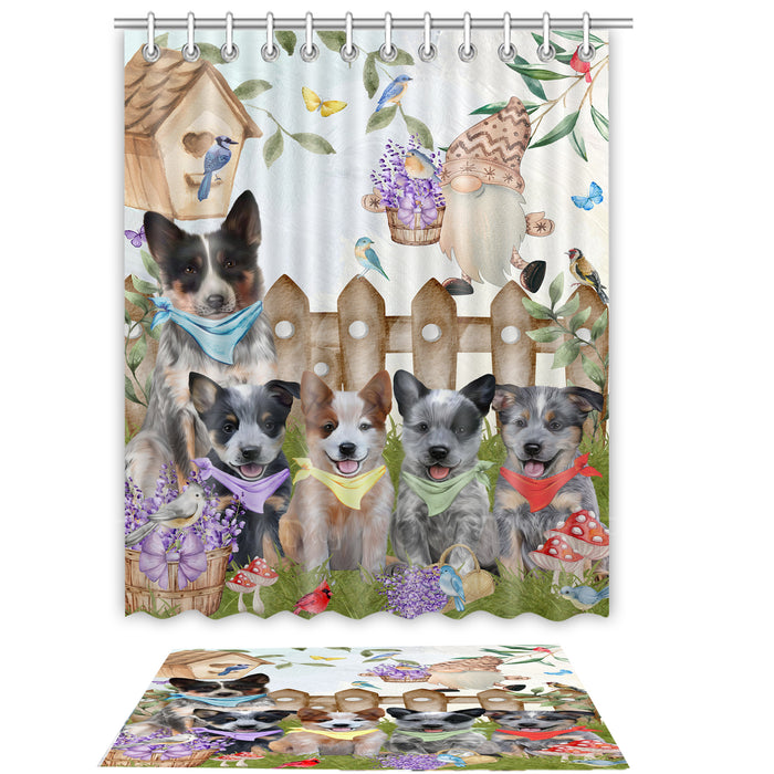 Australian Cattle Shower Curtain & Bath Mat Set, Bathroom Decor Curtains with hooks and Rug, Explore a Variety of Designs, Personalized, Custom, Dog Lover's Gifts