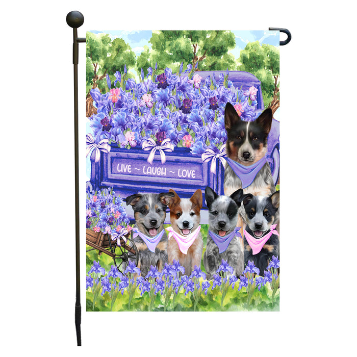 Australian Cattle Dogs Garden Flag for Dog and Pet Lovers, Explore a Variety of Designs, Custom, Personalized, Weather Resistant, Double-Sided, Outdoor Garden Yard Decoration