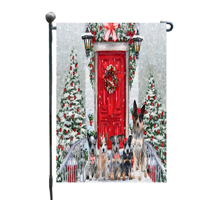 Christmas Holiday Welcome Australian Cattle Dog Garden Flags- Outdoor Double Sided Garden Yard Porch Lawn Spring Decorative Vertical Home Flags 12 1/2"w x 18"h