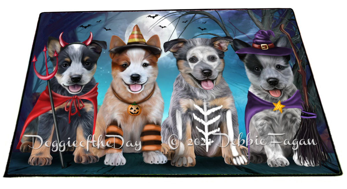 Happy Halloween Trick or Treat Australian Cattle Dog Indoor/Outdoor Welcome Floormat - Premium Quality Washable Anti-Slip Doormat Rug FLMS58318