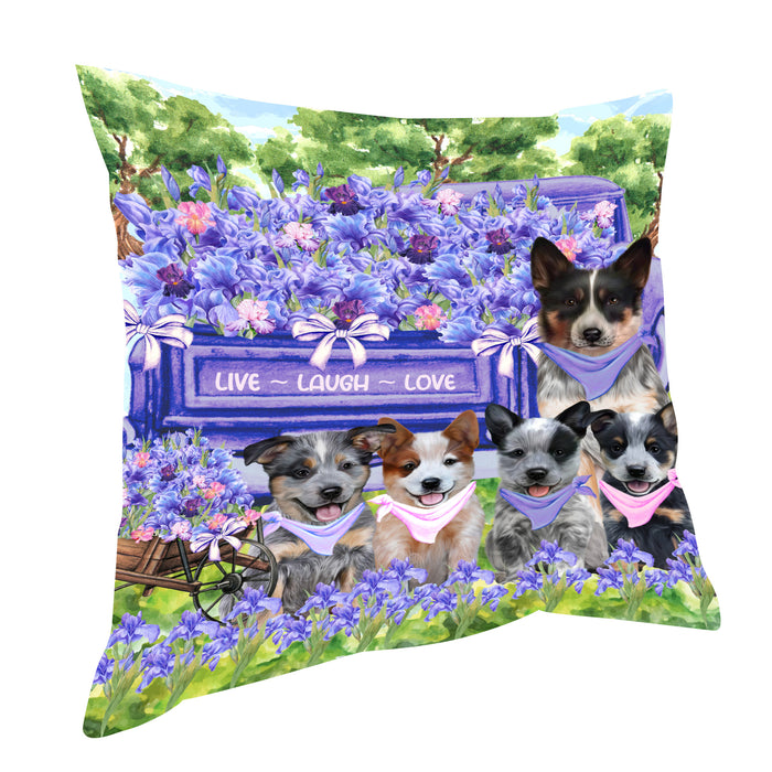 Australian Cattle Throw Pillow: Explore a Variety of Designs, Custom, Cushion Pillows for Sofa Couch Bed, Personalized, Dog Lover's Gifts