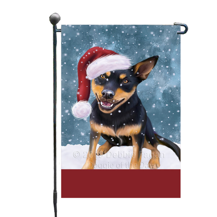 Personalized Let It Snow Happy Holidays Australian Kelpie Dog Custom Garden Flags GFLG-DOTD-A62233