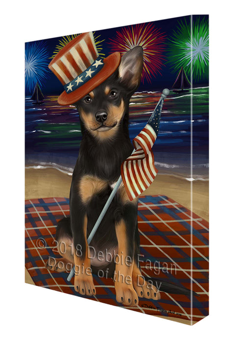 4th of July Independence Day Firework Australian Kelpies Dog Canvas Wall Art CVS53517