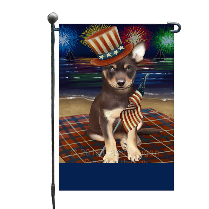 Personalized 4th of July Firework Australian Kelpie Dog Custom Garden Flags GFLG-DOTD-A57748